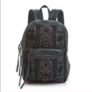 ASH Olive Leather Embroidered Medium Size Backpack